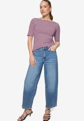 Ringelshirt mit U-Boot Ausschnitt 36 - Pink/cream