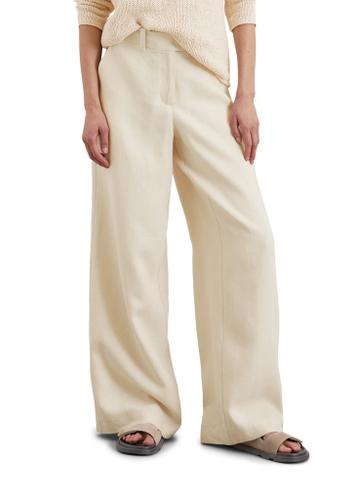 Pants, tailored, wide-leg, zip-fly, pockets, waistband with tailoring detail