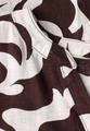 Midi-Kleid aus Leinen mit Print 36 - Espresso Brown