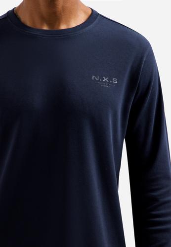 T-Shirt Long Sleeve Crewneck Solid Heavy Interlock XL Regular Fit - Night