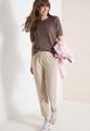 Mid Waist Slim Leg Hose im Casual Fit L/7/8 Hosen - Grain Beige
