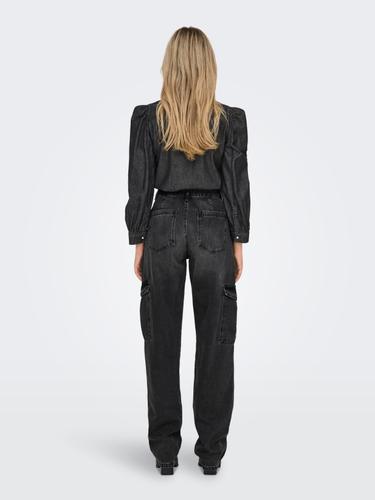 ONLJUNE HW CARGO DNM DOT117 28/32 Gerade geschnitten - Washed Black