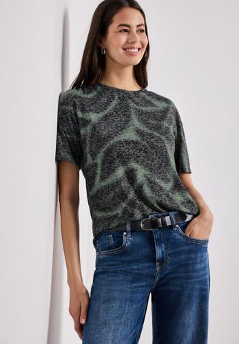 Shirt im Ausbrenner-Look mit Print 40 - Deep Bound Green