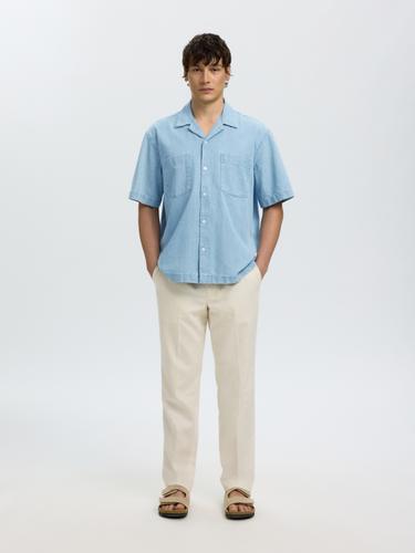 SLHRLXCARLO DENIM SS SHIRT RESORT