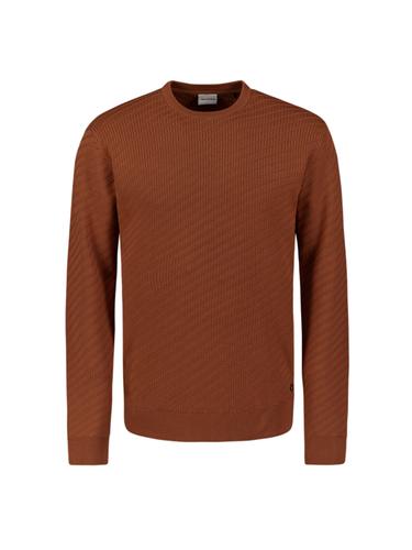 Pullover Crewneck Jacquard Solid XL Regular Fit - Terra