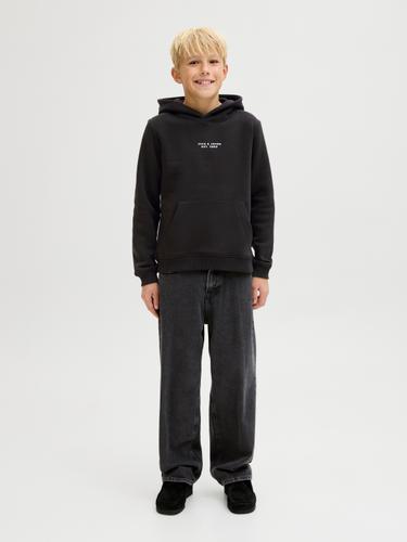 JCOPOINT EMBROIDERY SWEAT HOOD JNR 152 Locker geschnitten - Black