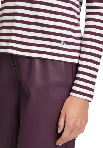 Ringelshirt L Figurnah - Cream/dark Red