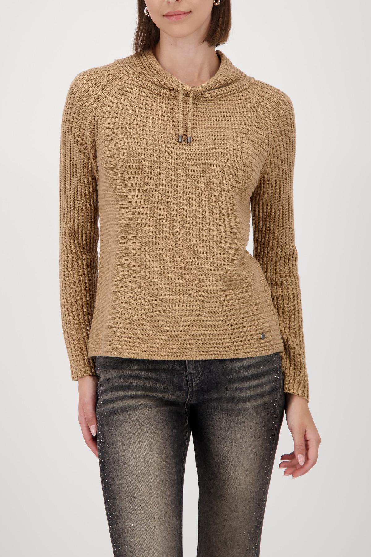 Strickpullover mit Stehkragen 46 - Cognac