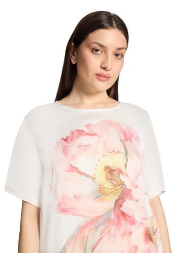 Schlupfbluse 42 Figurumspielend - Patch Cream/rosé