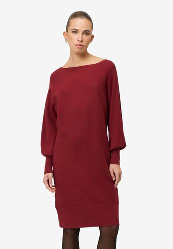 Strickkleid strukturiert U-Boot Ausschnitt 44 - Cabernet