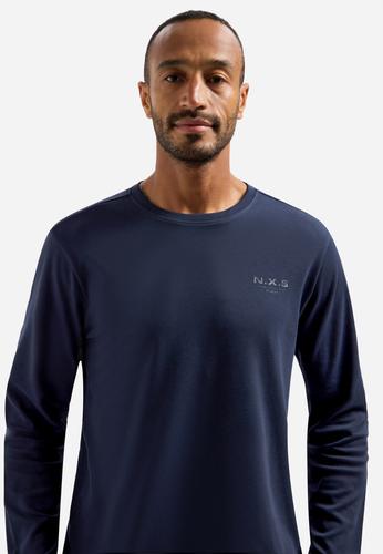 T-Shirt Long Sleeve Crewneck Solid Heavy Interlock XL Regular Fit - Night
