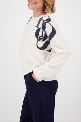 Strickpullover mit Buchstabenaufdruck 40 - Off-white