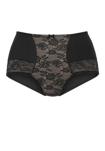 Nuance High-Waist-Panty mit Spitzeneinsätzen