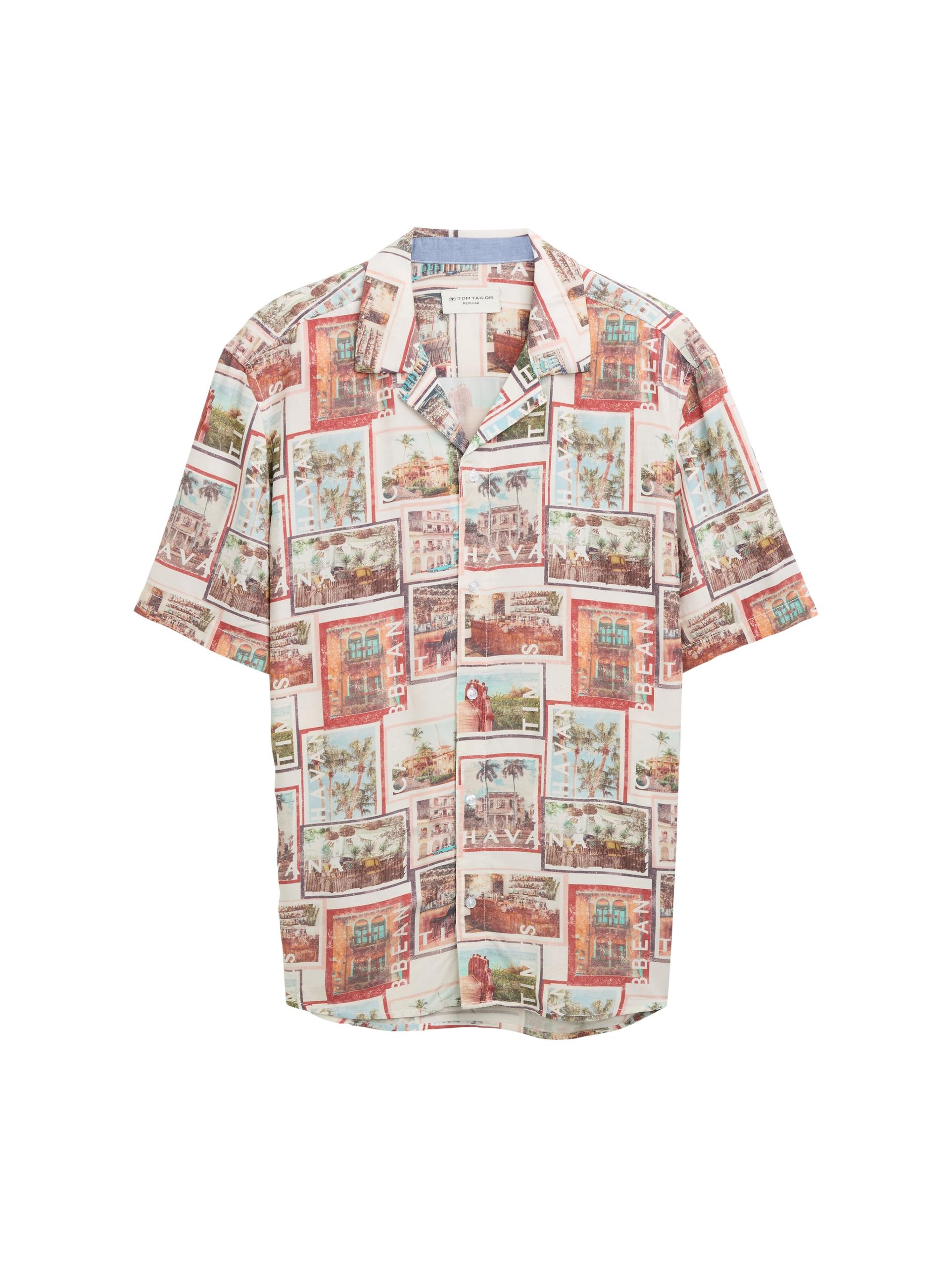 Regular Fit Kurzarmhemd im Hawaii-Look XL Regular Fit - Multi Color Photo Design