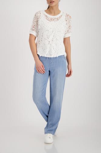 Pullover mit Spitzenmuster 44 - Cream