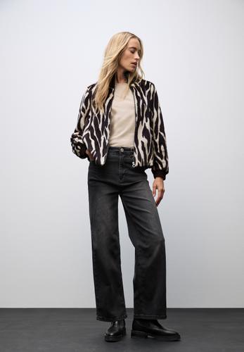 Fake Fur Zebra Blouson 42 - Deep Roast Brown