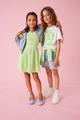 KOGDAPHNE LIFE S/S SHORT PRINTED TEE JRS 146/152 Locker geschnitten, verkürzt - Cloud Dancer