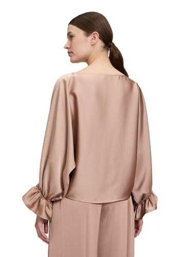Satin-Bluse 40 Loose Fit - Macchiato