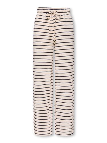 KOGJANA STRIPED WIDE PANT JRS 158/164 Weiter Beinschnitt - Tofu