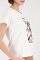 T-Shirt Hund-Print und Strasssteinen 40 - Cream