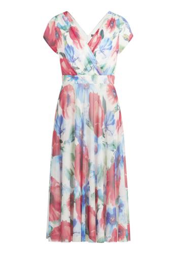 Cocktailkleid 44 Ausgestellt - Blau/Rot