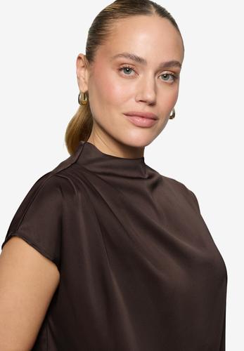 Satin-Bluse mit Kragen