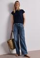 Wide Leg Jeans mit Knopfdetails 29/30 - Medium Blue Wash