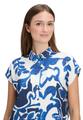 Hemdbluse 46 Lässig - Weiß/Dunkelblau