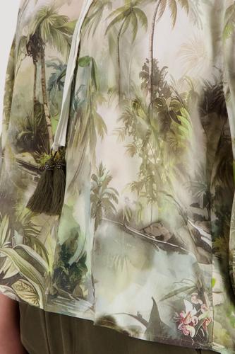 Bluse mit tropischen Print