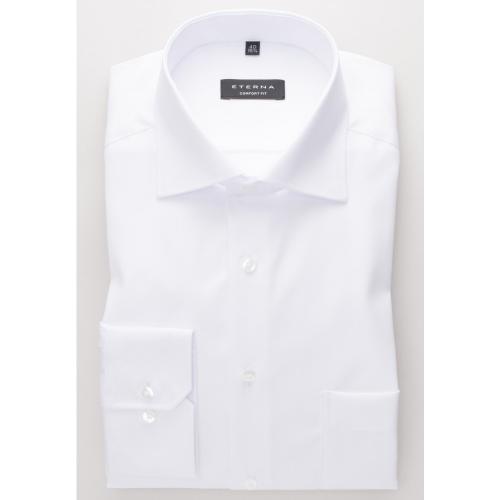 Cover Shirt Twill Langarm 44/Langarm - 65cm COMFORT FIT - Weiß