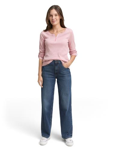 Langarmshirt mit Turn-Up-Funktion XXL Regular Fit - Offwhite Pink Small Stripe