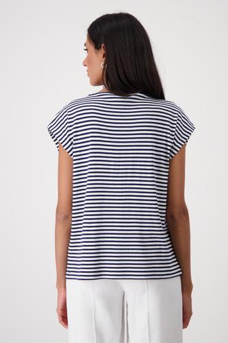 Gestreiftes T-Shirt mit Print 36 - Navy Blue Ringel
