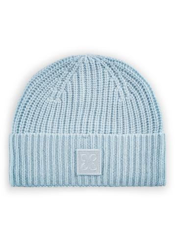 Mütze aus Rippenstrick - Hellblau / .