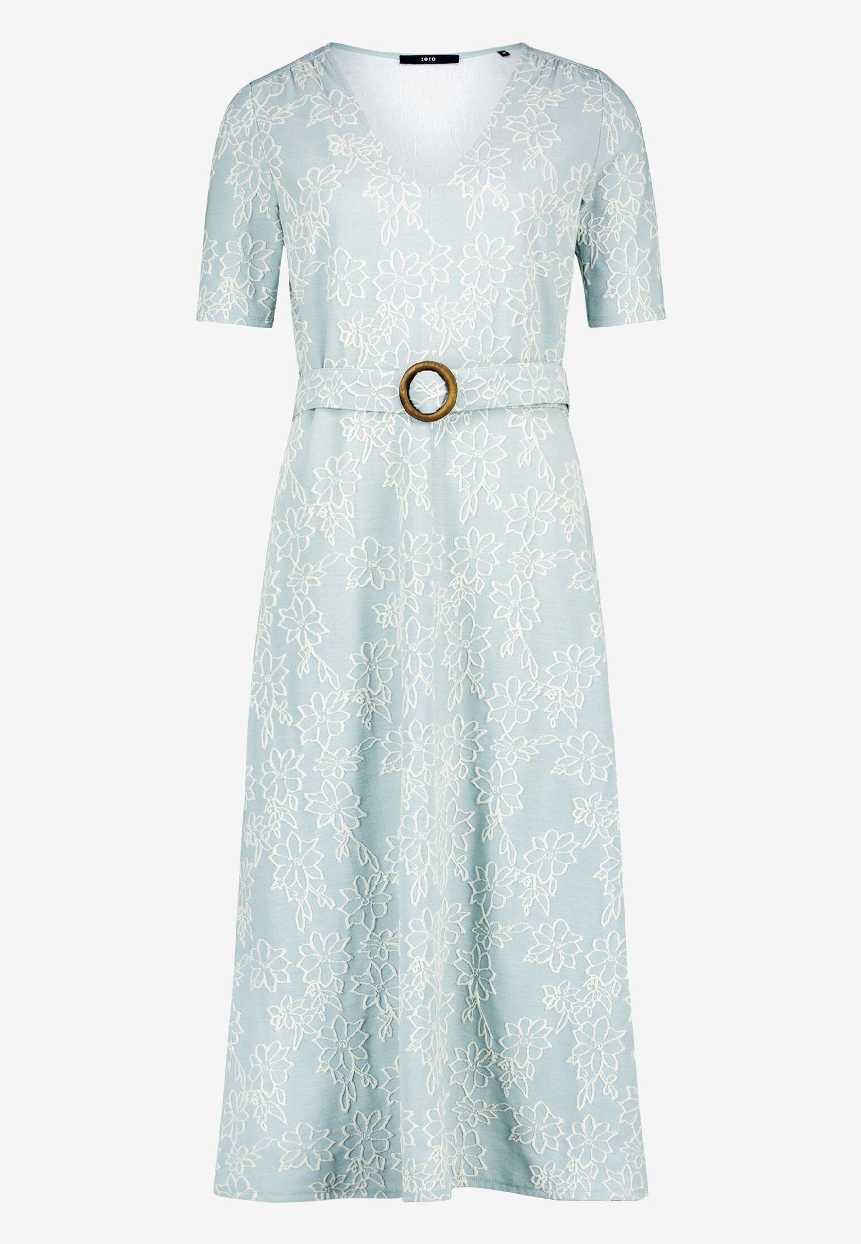 Midikleid mit Blumen-Stickerei 36 - Blue/cream