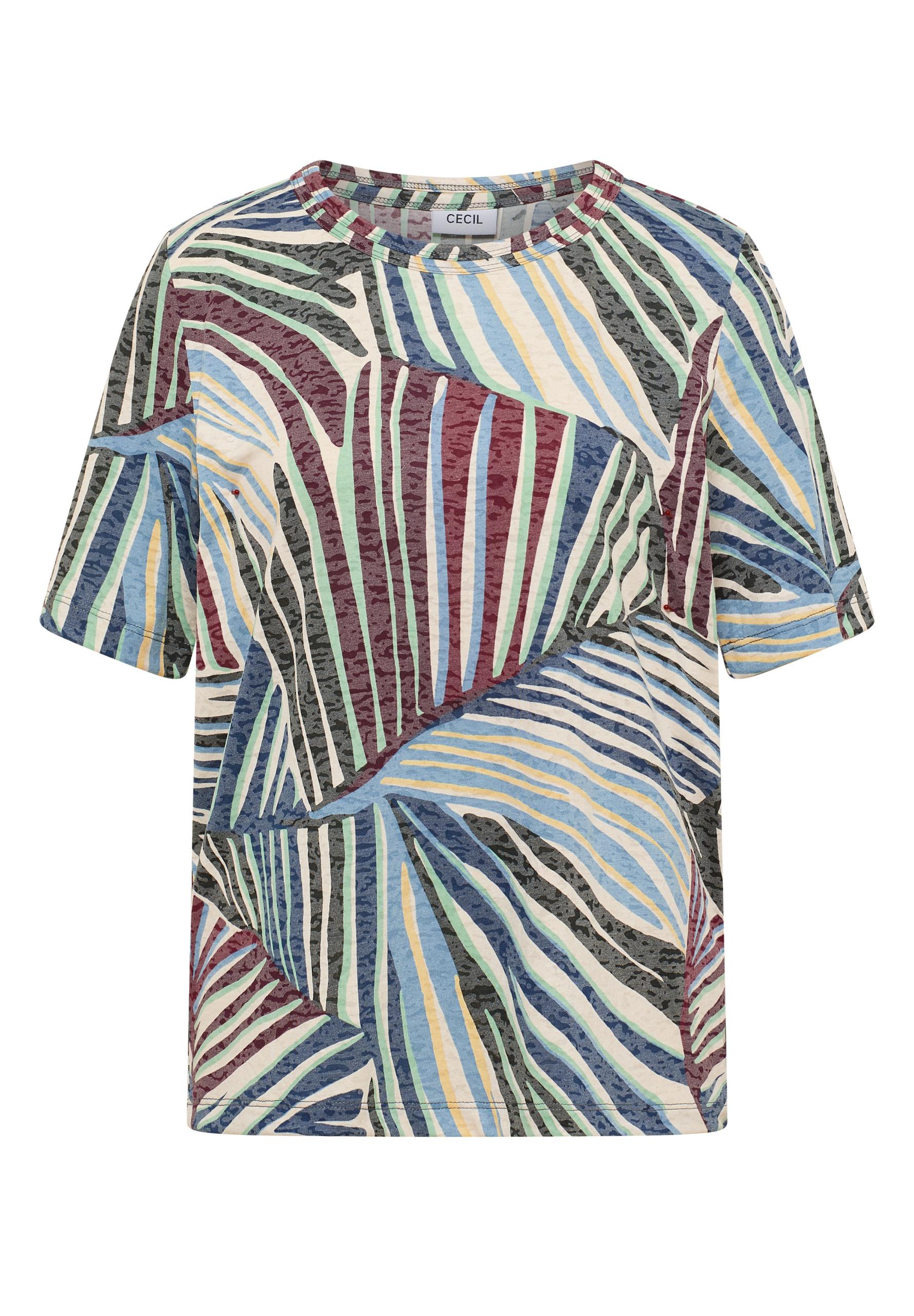 T-Shirt im Ausbrenner-Look mit Print XL - Palm Breeze Green