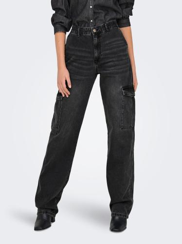 ONLJUNE HW CARGO DNM DOT117 28/32 Gerade geschnitten - Washed Black
