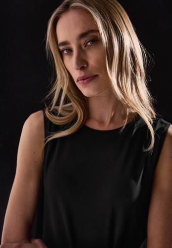 Kleid mit Chiffon-Detail 38 - Black