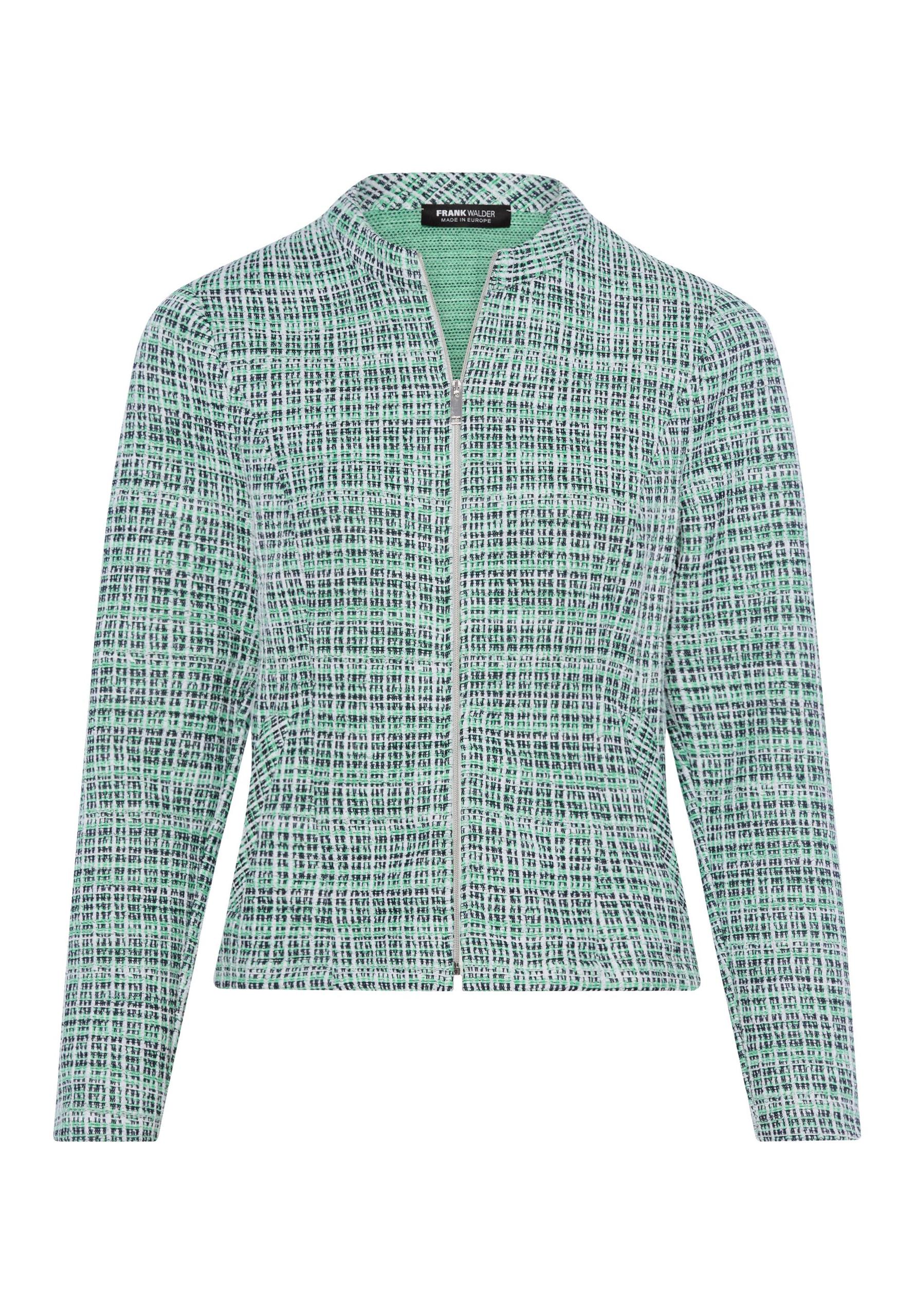Blazerjacke NOS mit markantem Zipper 40 - Soft Green/paradise Green/ecru/schwarz
