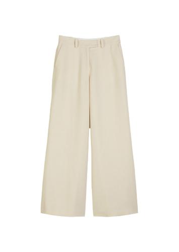 Pants, tailored, wide-leg, zip-fly, pockets, waistband with tailoring detail