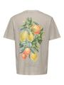 ONSFRED LIFE RLX SS PRINT TEE NOOS XL Locker geschnitten - Silver Lining