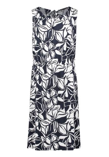 Sommerkleid 40 Figurumspielend - Dunkelblau/Weiß