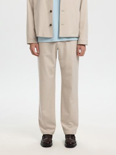 SLM196-STRAIGHT ROBERT STRING PANT NOOS L Gerade geschnitten - Egret