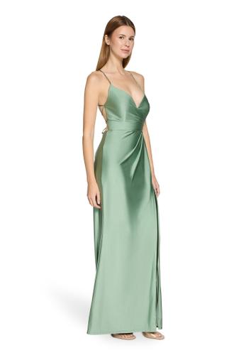 Kleid gefüttert, lang 38 - Foggy Green