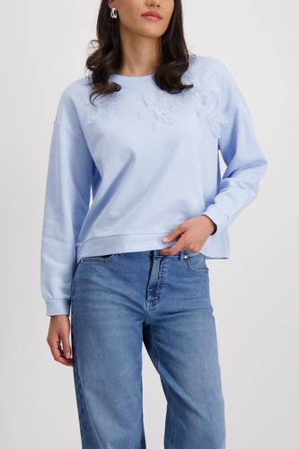 Sweatshirt mit 3D-Blumen 46 - Light Sky