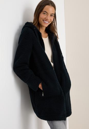 Teddy Mantel mit Kapuze M - Dark Navy Blue