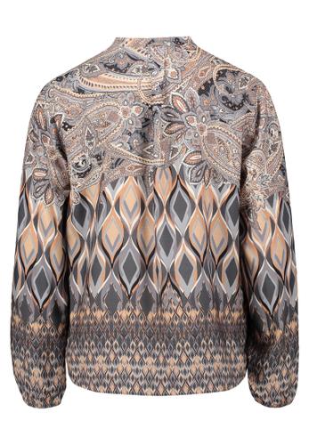 Longbluse 38 Figurumspielend - Grau/beige