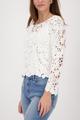 Strickpullover mit Cornelly-Häkelmuster 36 - Off-white