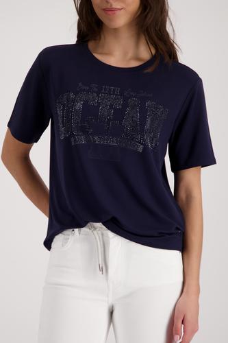 T-Shirt mit Schmuckdetails 46 - Marine