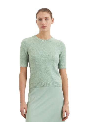 Bouclé-Pullover slim Grün M