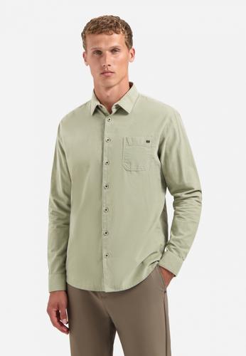 Shirt Solid Fine Herringbone XXL Regular Fit - Light Moss